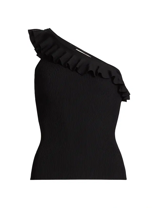 Zimmermann Women's Rhiannon Ruffled Asymmetric Tank - Black