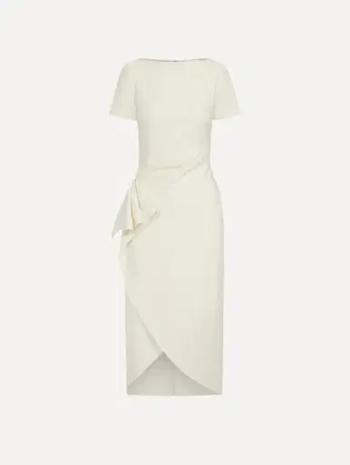Oscar de la Renta Drape-Detail Wool Dress | Thumbnail 2 Oscar de la Renta Drape-Detail Wool Dress | Thumbnail 2