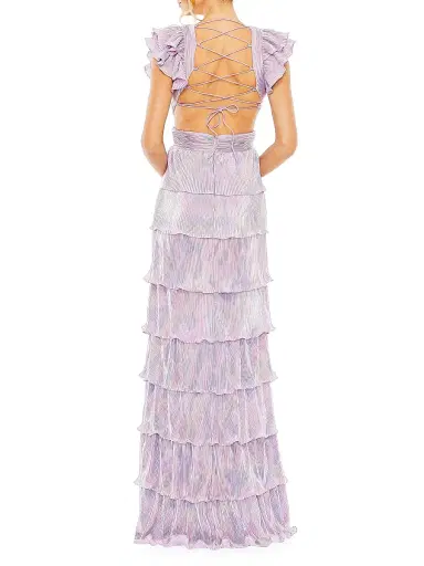 Mac Duggal Women's Ieena Metallic Tiered Gown | Thumbnail 2 Mac Duggal Women's Ieena Metallic Tiered Gown | Thumbnail 2