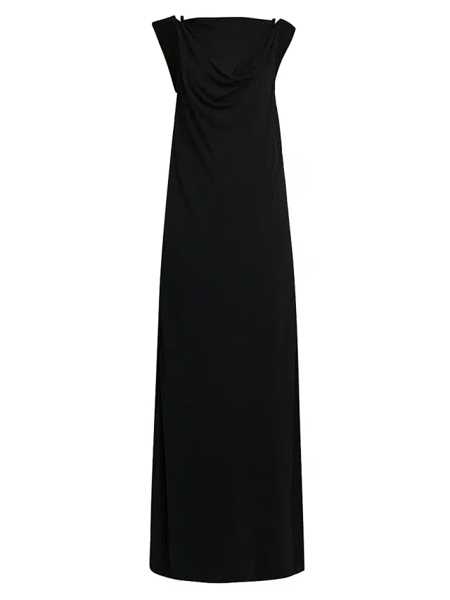 Bottega Veneta Women's Intrecciato-Strap Jersey Gown - Double Black