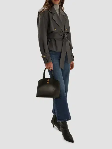 Favorite Daughter Women's The Charles Trench Jacket - Dark Charcoal - Size XL | Thumbnail 2