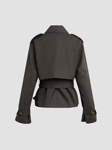 Favorite Daughter Women's The Charles Trench Jacket - Dark Charcoal - Size XL | Thumbnail 5