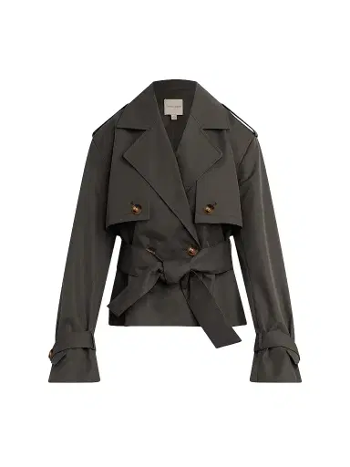 Favorite Daughter Women's The Charles Trench Jacket - Dark Charcoal - Size XL | Thumbnail 1