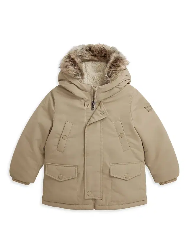 Little Boy's & Boy's Faux-Fur Trim Parka - Classic Khaki