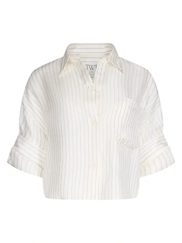 TWP Women's Next Ex Striped Silk-Blend Shirt -  Blue