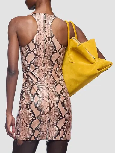 The Attico Women's Snakeskin Print Leather Mini Dress | Thumbnail 3