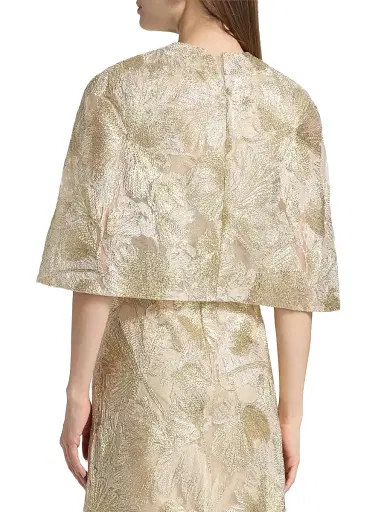 Reem Acra Women's Raffia Metallic Capelet | Thumbnail 5 Reem Acra Women's Raffia Metallic Capelet | Thumbnail 5