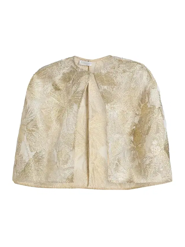 Reem Acra Women's Raffia Metallic Capelet - Beige Gold