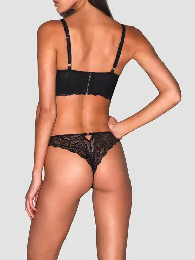 Fleur du Mal Women's Bianca Lace Seduce U-Plunge Bra - Black | Thumbnail 3 Fleur du Mal Women's Bianca Lace Seduce U-Plunge Bra - Black | Thumbnail 3