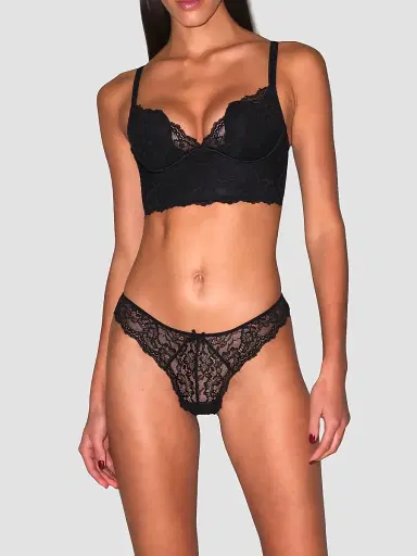 Fleur du Mal Women's Bianca Lace Seduce U-Plunge Bra - Black | Thumbnail 4 Fleur du Mal Women's Bianca Lace Seduce U-Plunge Bra - Black | Thumbnail 4