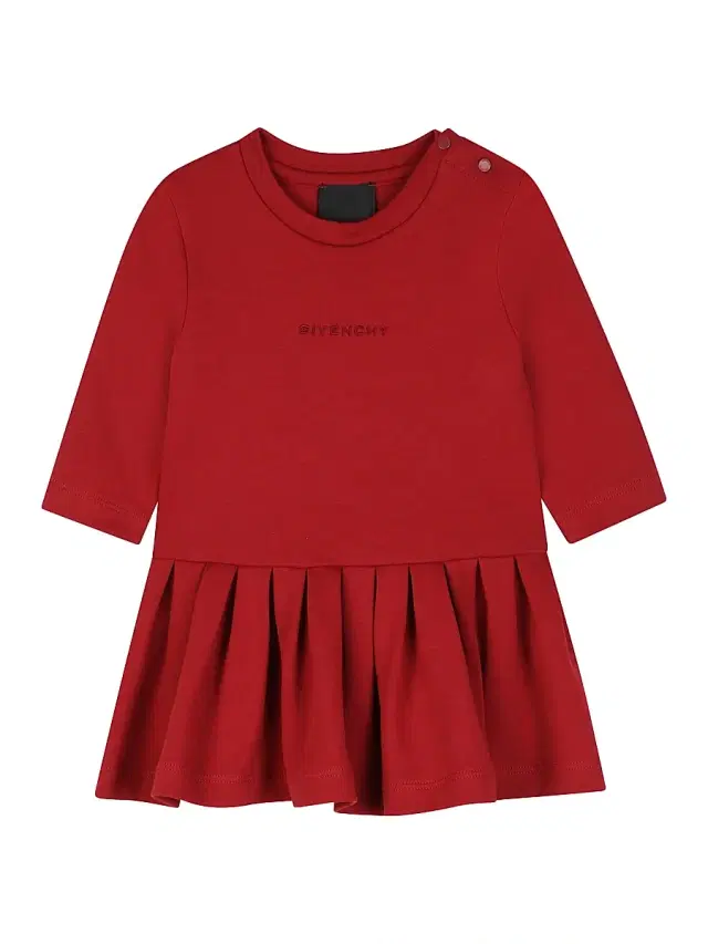 Givenchy Baby Girl's & Little Girl's Logo Pleated Dress - Dark Red 6 Months