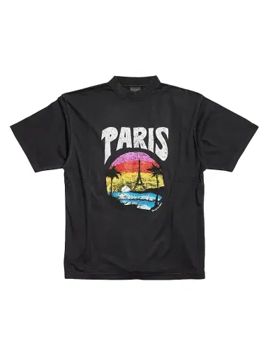 Balenciaga Paris Tropical T-Shirt Medium Fit - Black | Thumbnail 1 Balenciaga Paris Tropical T-Shirt Medium Fit - Black | Thumbnail 1