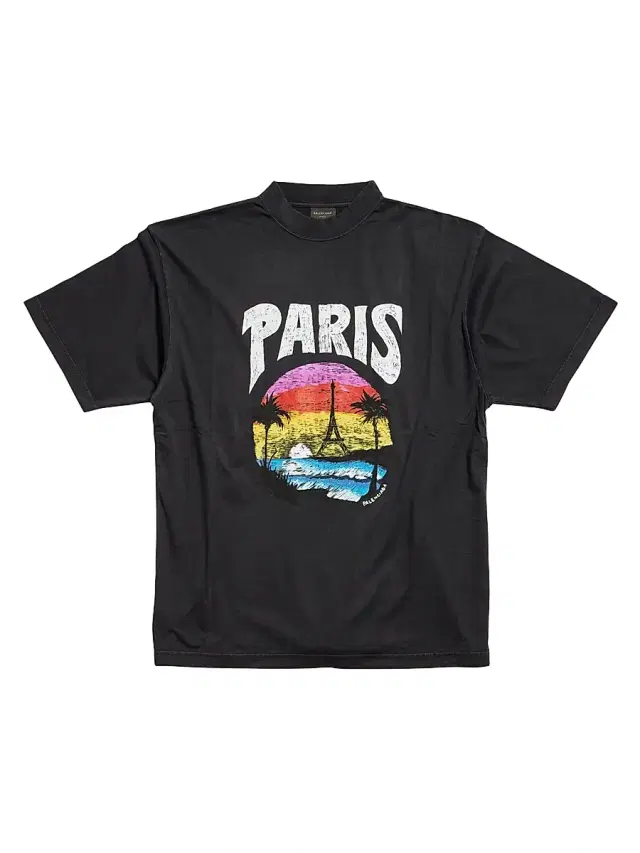 Balenciaga Paris Tropical T-Shirt Medium Fit - Black