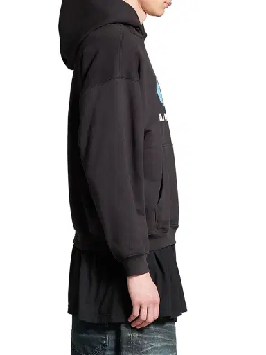 Balenciaga Men's Loop Sports Icon Hoodie Medium Fit - Black | Thumbnail 5 Balenciaga Men's Loop Sports Icon Hoodie Medium Fit - Black | Thumbnail 5