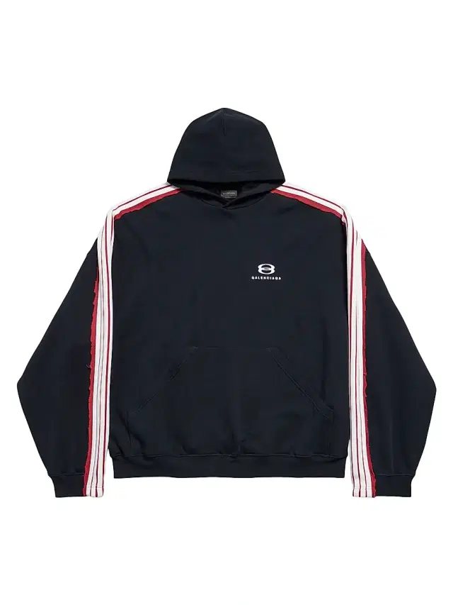 Balenciaga Men's Unity Sports Icon Large Hoodie - Faded Black White