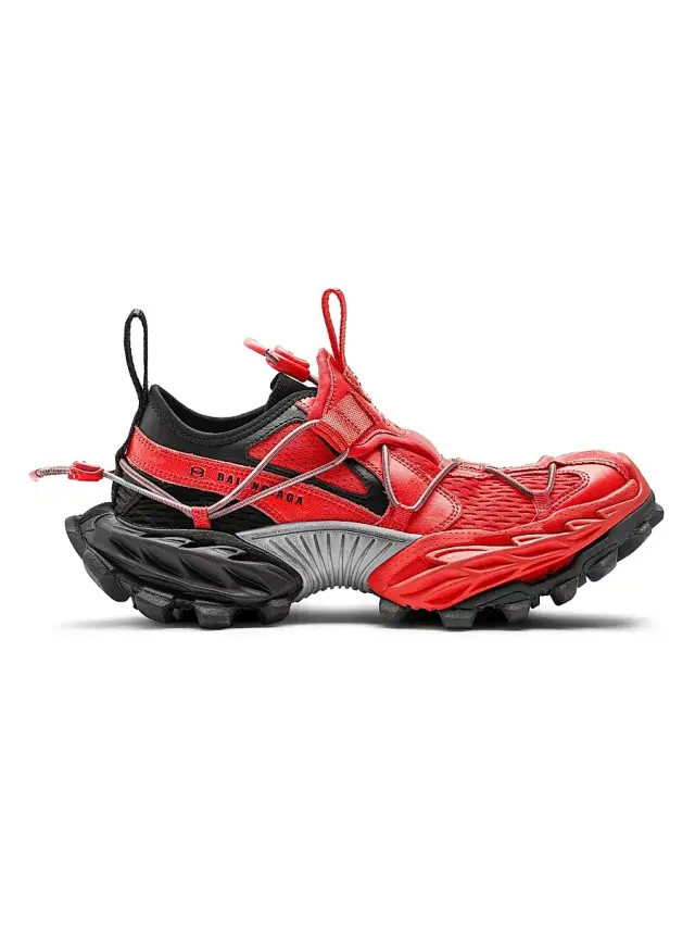 Balenciaga Men's Hike Sneakers - Red Black