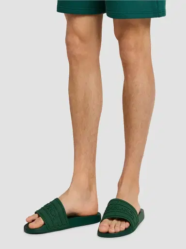 Casablanca Men's Rubber Slides - Green Sandals | Thumbnail 2