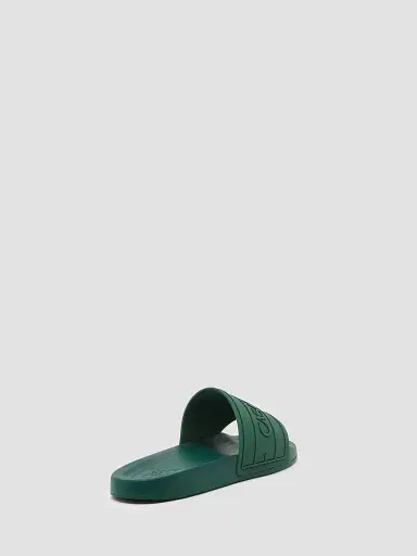 Casablanca Men's Rubber Slides - Green Sandals | Thumbnail 4