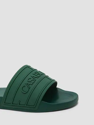 Casablanca Men's Rubber Slides - Green Sandals | Thumbnail 5