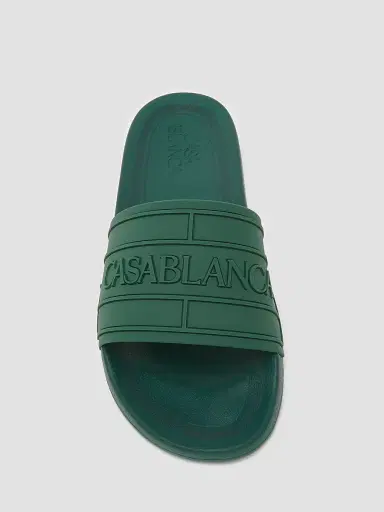 Casablanca Men's Rubber Slides - Green Sandals | Thumbnail 6