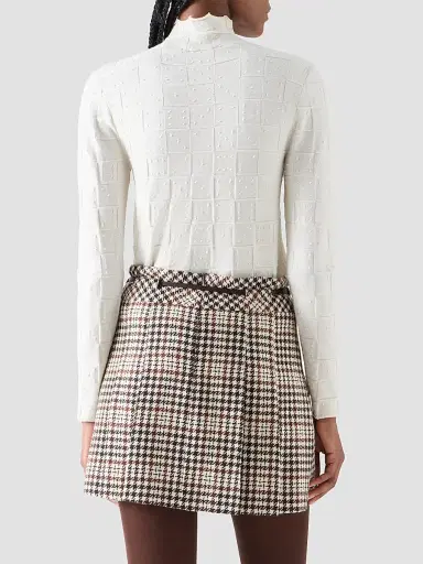 Akris punto Women's Wool Textured Knit Sweater - Winter White - Size 16 | Thumbnail 3 Akris punto Women's Wool Textured Knit Sweater - Winter White - Size 16 | Thumbnail 3