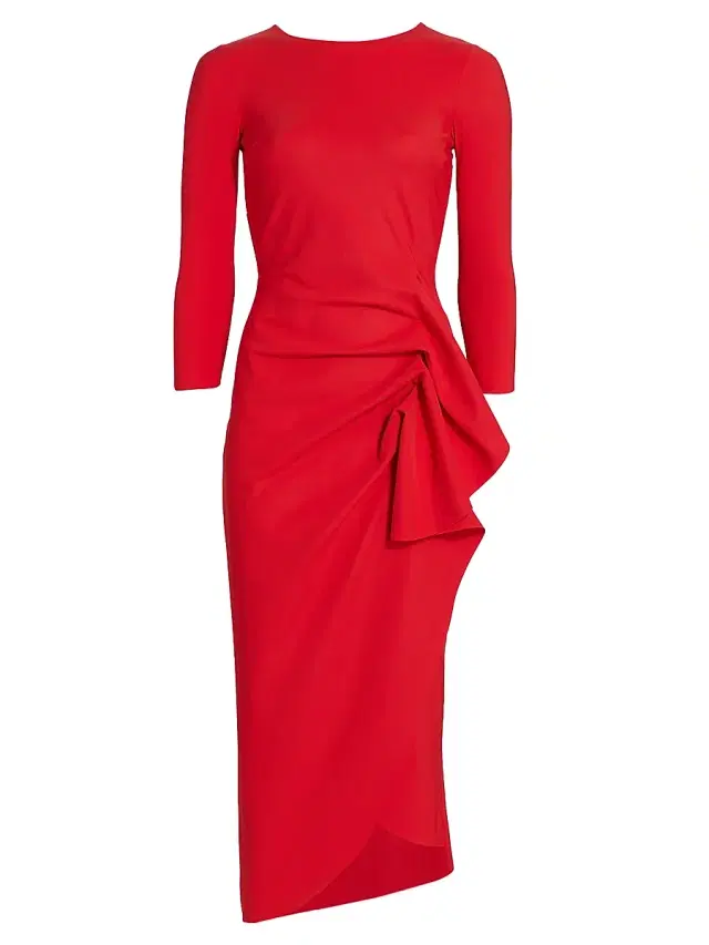 Chiara Boni La Petite Robe Women's Gathered Side Midi-Dress - Passion