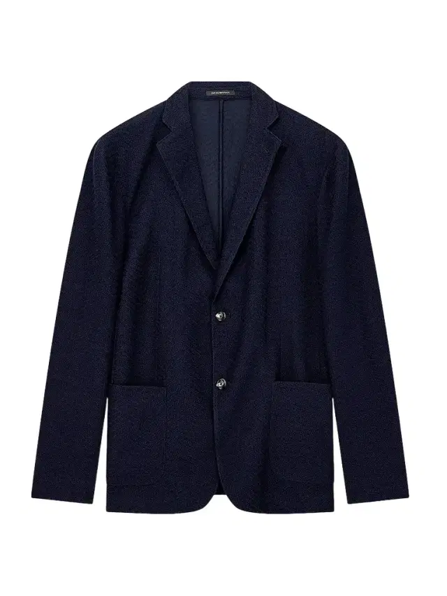 Emporio Armani Men's Textured Chevron Soft Jacket - Solid Blue Navy