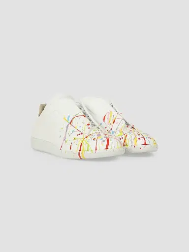 Maison Margiela Men's Future Leather Low-Top Sneakers - White Multicolor | Thumbnail 2