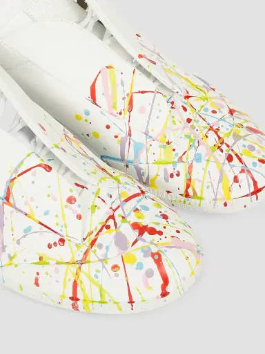 Maison Margiela Men's Future Leather Low-Top Sneakers - White Multicolor | Thumbnail 4
