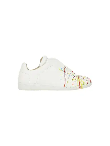 Maison Margiela Men's Future Leather Low-Top Sneakers - White Multicolor | Thumbnail 1