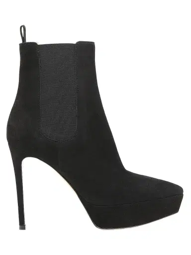 Gianvito Rossi Women's 120MM Suede Chelsea Boots - Black - Size 11.5 | Thumbnail 1