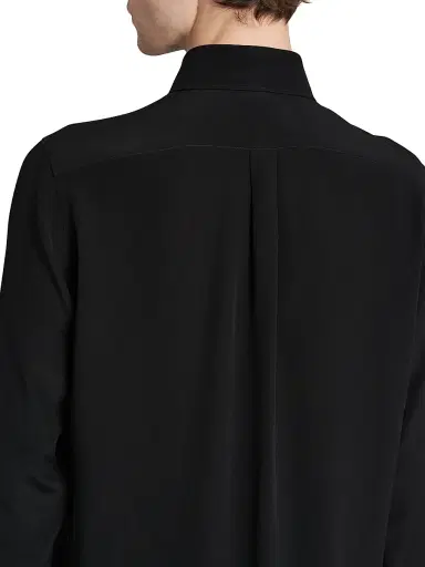 Dolce & Gabbana Men's Point Collar Silk Shirt - Nero - Size 17.5 | Thumbnail 6