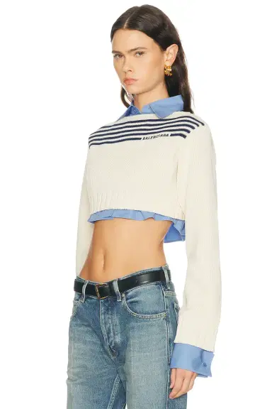 Balenciaga Cotton Hybrid Striped Knit Top | Thumbnail 2 Balenciaga Cotton Hybrid Striped Knit Top | Thumbnail 2