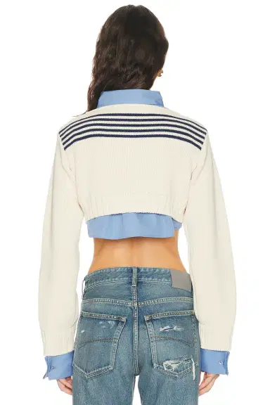 Balenciaga Cotton Hybrid Striped Knit Top | Thumbnail 3 Balenciaga Cotton Hybrid Striped Knit Top | Thumbnail 3