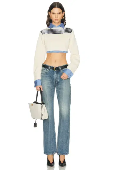 Balenciaga Cotton Hybrid Striped Knit Top | Thumbnail 4 Balenciaga Cotton Hybrid Striped Knit Top | Thumbnail 4