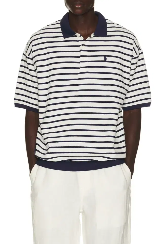Polo Ralph Lauren Short Sleeve Yarn Dyed Jacquard Textured Interlock Striped Polo