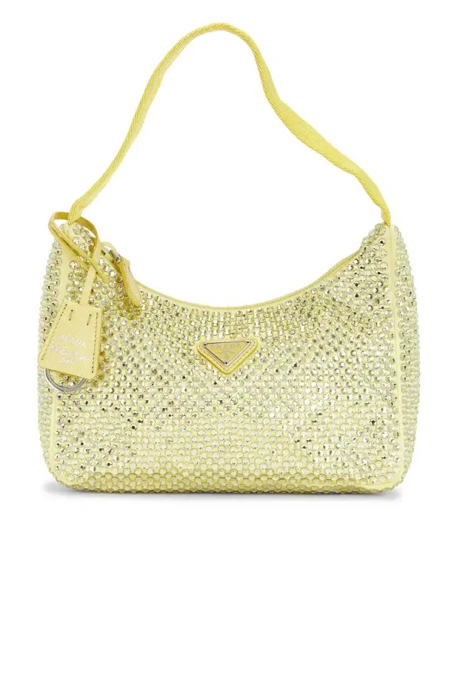 Prada Prada Satin Crystal Mini Re-Edition 2000 Shoulder Bag