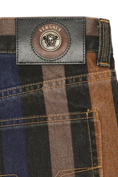 Versace Rigid Denim With Stripe Print | Thumbnail 6 Versace Rigid Denim With Stripe Print | Thumbnail 6
