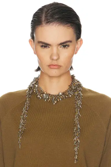 Dries Van Noten Handmade Bead Embroidered Scarf Necklace | Thumbnail 2
