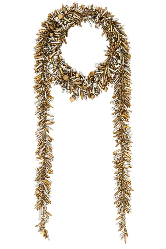 Dries Van Noten Handmade Bead Embroidered Scarf Necklace
