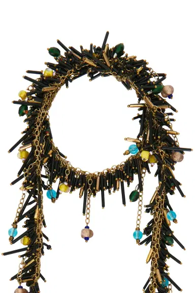 Dries Van Noten Handmade Bead Embroidered Scarf Necklace | Thumbnail 4