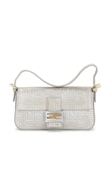 FWRD Renew Fendi Logo Embossed Baguette Shoulder Bag | Thumbnail 1 FWRD Renew Fendi Logo Embossed Baguette Shoulder Bag | Thumbnail 1