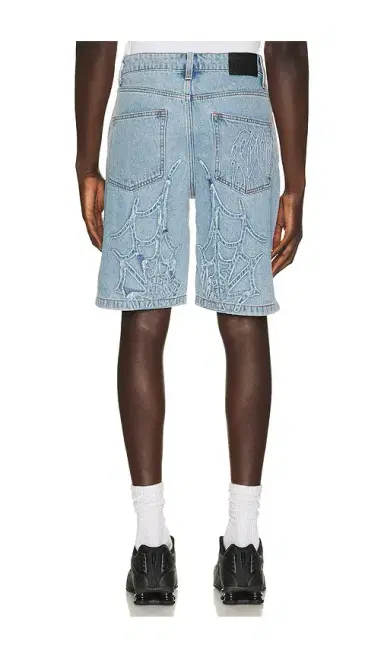 Revenge Spider Web Denim Shorts | Thumbnail 2 Revenge Spider Web Denim Shorts | Thumbnail 2