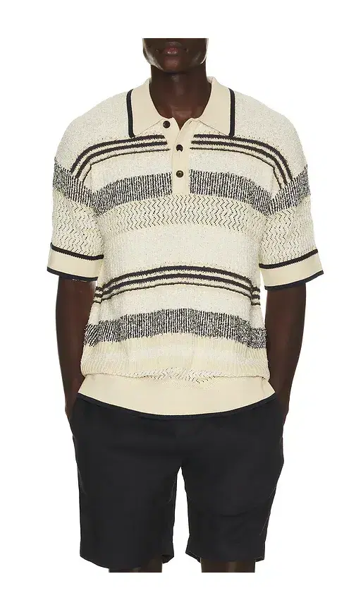Scotch & Soda Structured Dropped Shoulder Knitted Polo