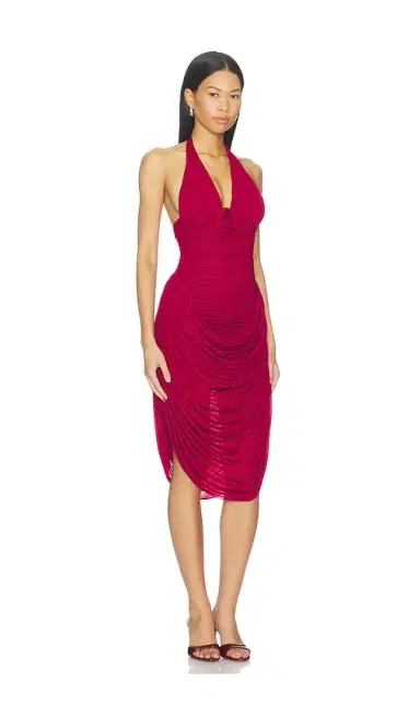 Maygel Coronel Drape Midi Dress | Thumbnail 2 Maygel Coronel Drape Midi Dress | Thumbnail 2
