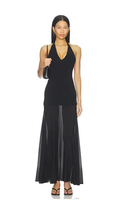 St. Agni Circle Hem Halter Dress