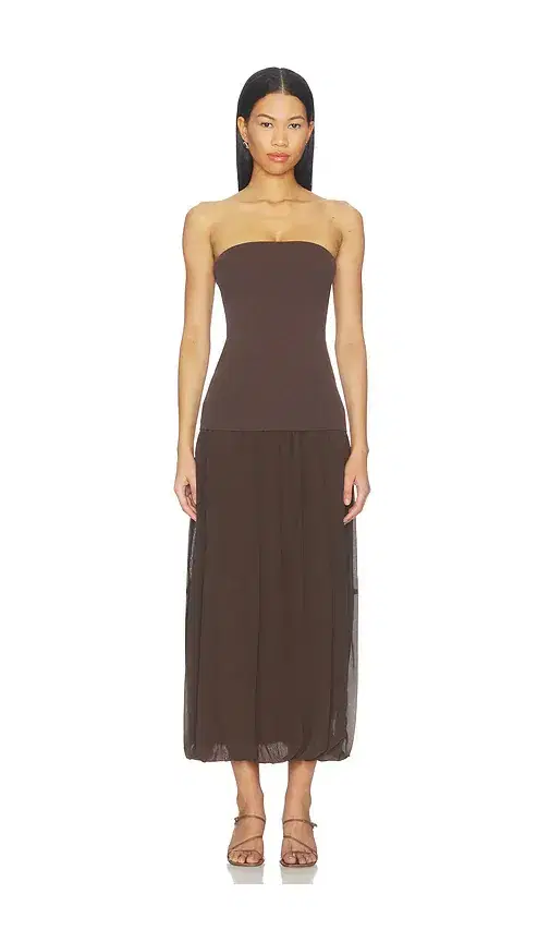 St. Agni Strapless Balloon Hem Dress