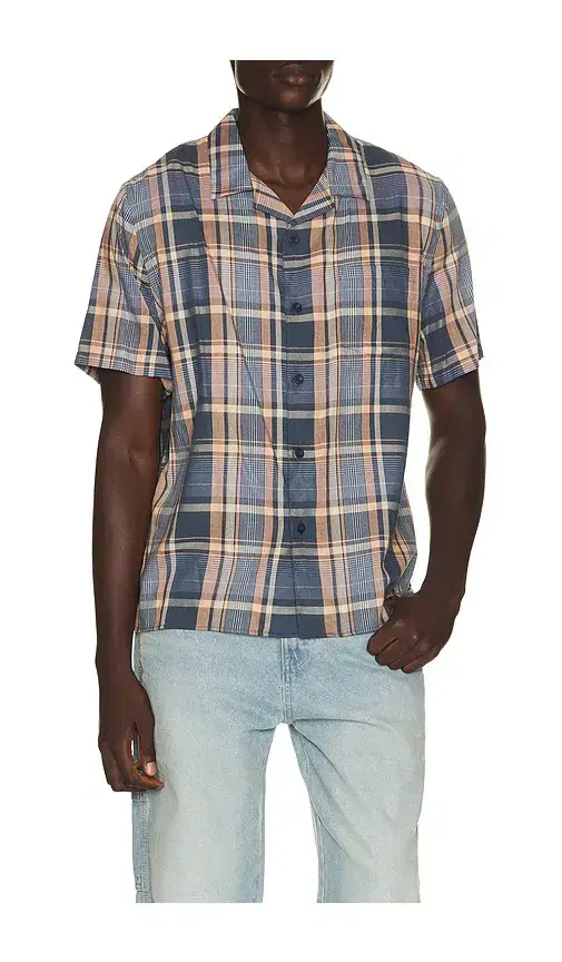 Vince Prine Plaid Cotton Blend Cabana Shirt