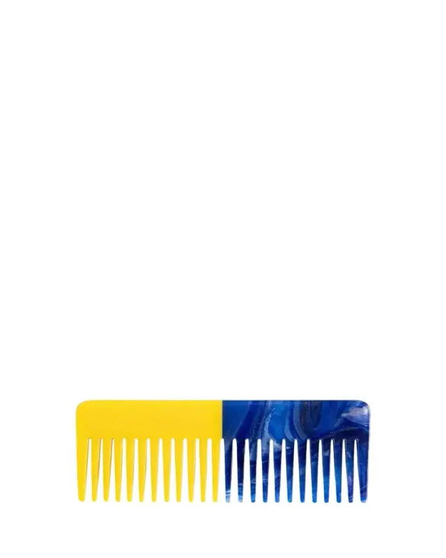 Dries Van Noten Blue and Yellow Wide-Tooth Comb