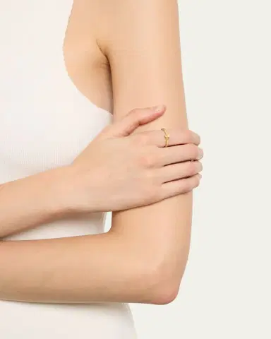 Anthony Lent 18K Yellow Gold Ouroboros Ring with Diamonds | Thumbnail 2